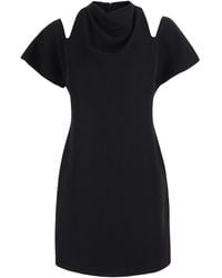FEDERICA TOSI - Short Dress With Round Neck And Cut-Out On The Sho - Lyst
