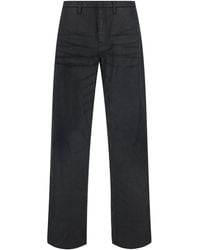 Gucci - Five-Pocket Jeans With Bleach Effect And Side Web Straps I - Lyst