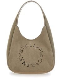Stella McCartney - Borsa A Spalla Con Maxi Logo Lettering Sul Fronte In - Lyst