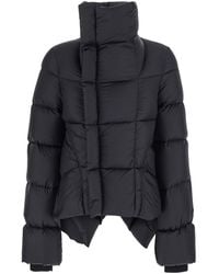 Rick Owens - Down Jacket With High Collar And Off-Center Zip Closu - Lyst