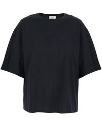 Loulou de Saison - Crew Neck T-Shirt With Dropped Shoulders - Lyst