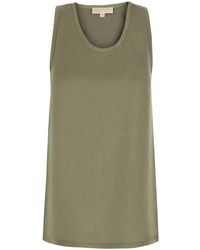 MICHAEL Michael Kors - Sleeveless Top With Round Neck And Logo Pla - Lyst