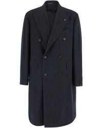 Tagliatore - Coat With Notched Revers And Button Front Closure - Lyst