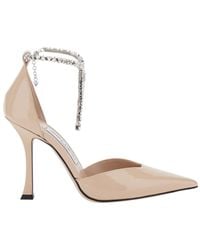 Jimmy Choo - Décolleté 'Stevie' Con Cinturino Con Strass E Tacco Alto In - Lyst