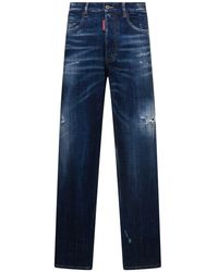 DSquared² - 'san Diego' E Jeans With Destroyed Detailing And All-over Rhinestones In Stretch Cotton Denim - Lyst