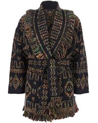 Alanui - Cardigan With V Neck And Fringed Details - Lyst