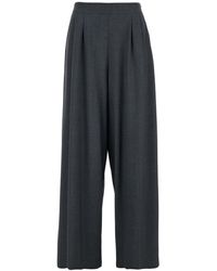 Plain - Pants With Semi-Elastic Waist And Oversize Design - Lyst