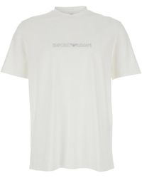 Emporio Armani - Crew Neck T-Shirt With Logo Lettering - Lyst