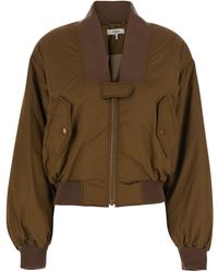Chloé - Giubbotto Bomber Con Scollo A V E Chiusura Con Zip Sul Fronte In - Lyst