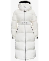 Moncler Tiam Nylon Technique Maxi Long Puffer With Velvet Details - Multicolour