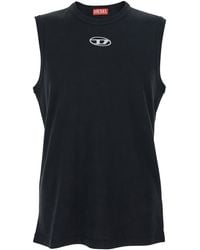 DIESEL - 'T-Bisco-Iod' Sleeveless Top With Logo Detail On The Front - Lyst