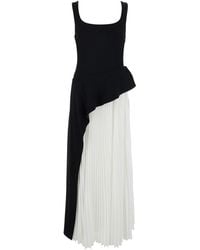 Jonathan Simkhai - Dress 'Zayla' With Square Neckline And Pleated Skirt - Lyst