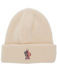 Moncler - Beanie With Logo Patch On The Front - Lyst