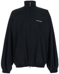 Balenciaga - High Neck Sweatshirt With Logo Lettering On Front And Rear - Lyst