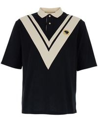Valentino - Polo Shirt With V Print On The Front And Applied Patch - Lyst