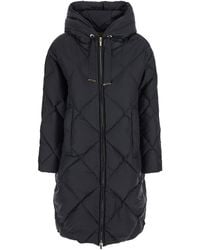 Max Mara - Long Down Jacket With Water-Repellent Shimmering Nyl - Lyst