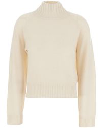 Allude - High Neck Jumper With Ribbed Design - Lyst
