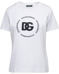 Dolce & Gabbana - T-Shirt Con Stampa Logo Lettering - Lyst