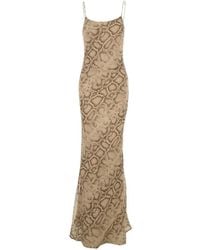 ANDAMANE - Long Dress 'T190131' With Thin Straps And All-Over Python - Lyst