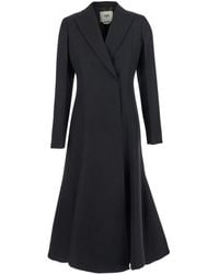 Fendi - Flared Double-Breasted Coat With Peak Revers - Lyst