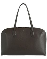 TOTEME - Shoulder Bag With Two Top Handles And Embossed Logo Lette - Lyst