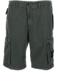 Stone Island - Cargo Shorts With Compass Logo - Lyst