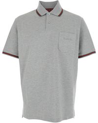Gucci - Mélange Cotton Piquet Polo Shirt With Embroidery - Lyst