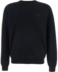 Maison Kitsuné - Crew Neck Sweater With Fox Patch On The Front In - Lyst