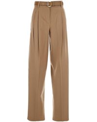 Max Mara - 'Paride' Trousers With Belt And Front Pleats - Lyst