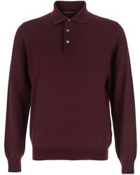 Tagliatore - Polo Shirt With Classic Collar And Ribbed Trims In - Lyst