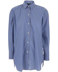 Le Plain - Shirt With Classic Collar And All-Over Striped Pattern - Lyst