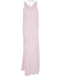 ROTATE BIRGER CHRISTENSEN - Long Dress With Open Back And Draped Details - Lyst