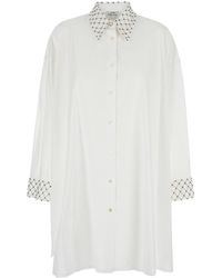 Forte Forte - Maxi Shirt With Pearls Decoration - Lyst