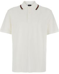 Gucci - Polo Shirt With Web Collar And Short Sleeves - Lyst