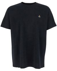 Vivienne Westwood - Crewneck T-Shirt With Orb Embroidery On The Front - Lyst