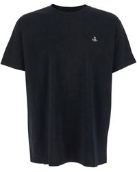 Vivienne Westwood - Crewneck T-Shirt With Orb Embroidery On The Front - Lyst