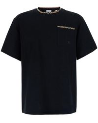 Burberry - 'Ryan' Tshirt With Check Motif Details - Lyst