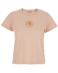 Moncler - Crewneck T-Shirt With Logo Embroidery On The Front - Lyst