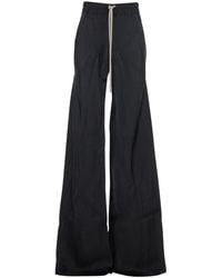 Rick Owens - Wide Leg Trousers With A Glossy Finish - Lyst