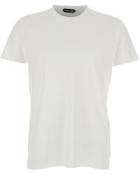 Tom Ford - T-Shirt Cotton Silk Ss With Round Neck - Lyst