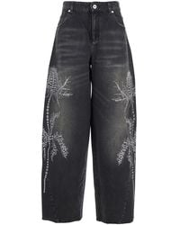 Blumarine - Jeans With Belt Loops And Embroidery On The Front - Lyst