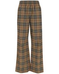 Burberry - Pants With Elastic Waistband And Check Print - Lyst