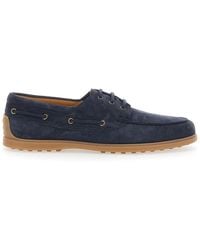 Tod's - Boat Loafers With Logo Lettering On Back - Lyst