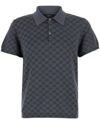 Gucci - Polo. Shirt With Classic Collar And All-Over Gg Logo - Lyst