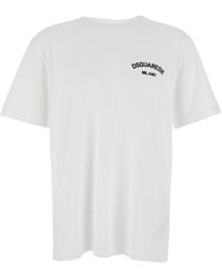 DSquared² - Crewneck T-Shirt With Logo Lettering On The Front - Lyst