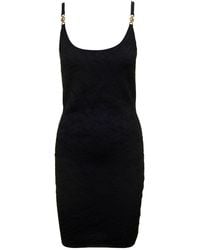 Versace - 'la Greca' Knitted Mini Dress - Lyst