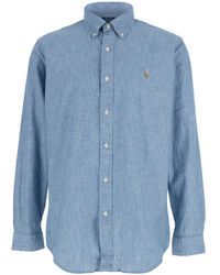 Polo Ralph Lauren - Light- Shirt With Cavallino Embroidery On The Front - Lyst