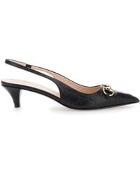 Gucci - 'Erin' Décolleté With Clamp And All-Over Gg Motif - Lyst