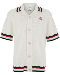 CASABLANCA - Camicia Con Colletto Classico E Patch Logo Sul Petto - Lyst