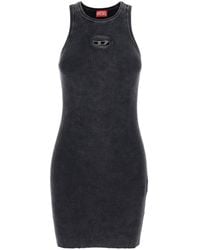 DIESEL - Crewneck Sleeveless Dress With Cut-Out Logo On The Front - Lyst